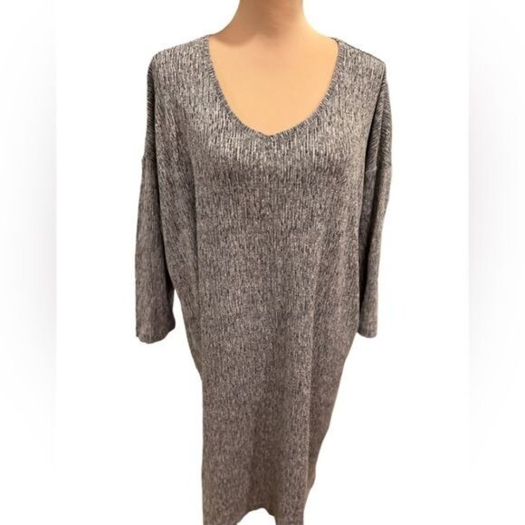 J. Jill Pure Jill Women’s Dress Size Medium Black and White Linen Blend Summer - Picture 2 of 14